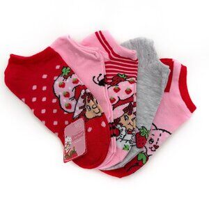 Strawberry Shortcake Womens No Show Socks Pink Red Fun Cute Gift 5 Pairs